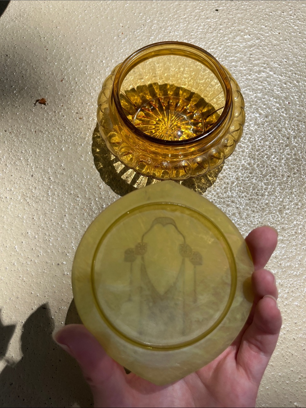 Art Deco Celluloid Bakelite Powder Dish - Picture 4 of 9